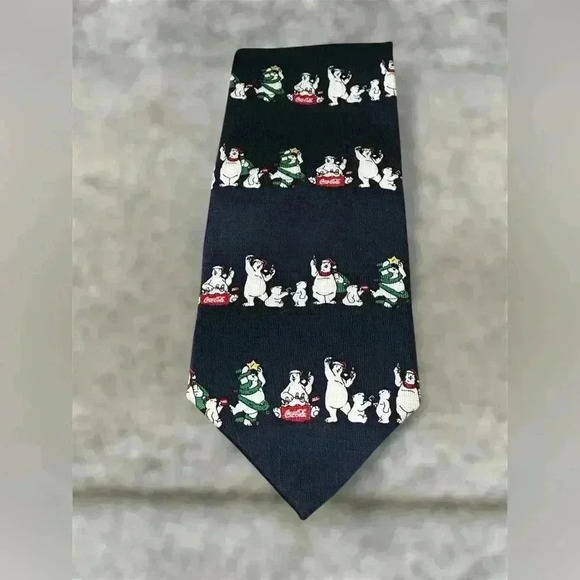 Coca Cola Other - SOLD Vintage 1990’s Coca-Cola Polar Bear Christmas 100% Silk Men’s Neck Tie